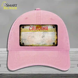 California Golden State Plate Rusty Blank Novelty License Plate Hat Unconstructed Cotton / Pink