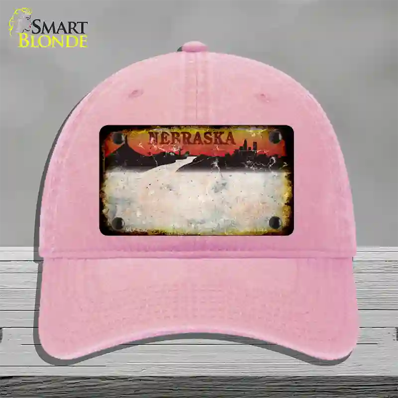 Nebraska Amber Rusty Blank Novelty License Plate Hat Unconstructed Cotton / Pink