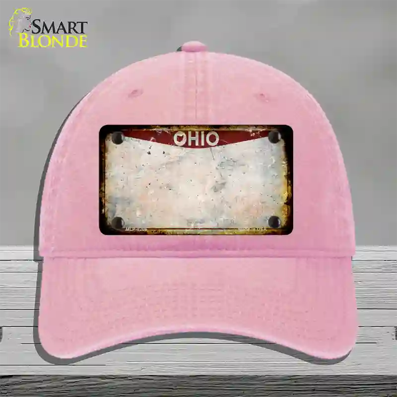 Ohio Rusty Blank Novelty License Plate Hat Unconstructed Cotton / Pink