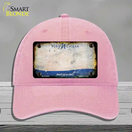 Pure Michigan Rusty Blank Novelty License Plate Hat Unconstructed Cotton / Pink