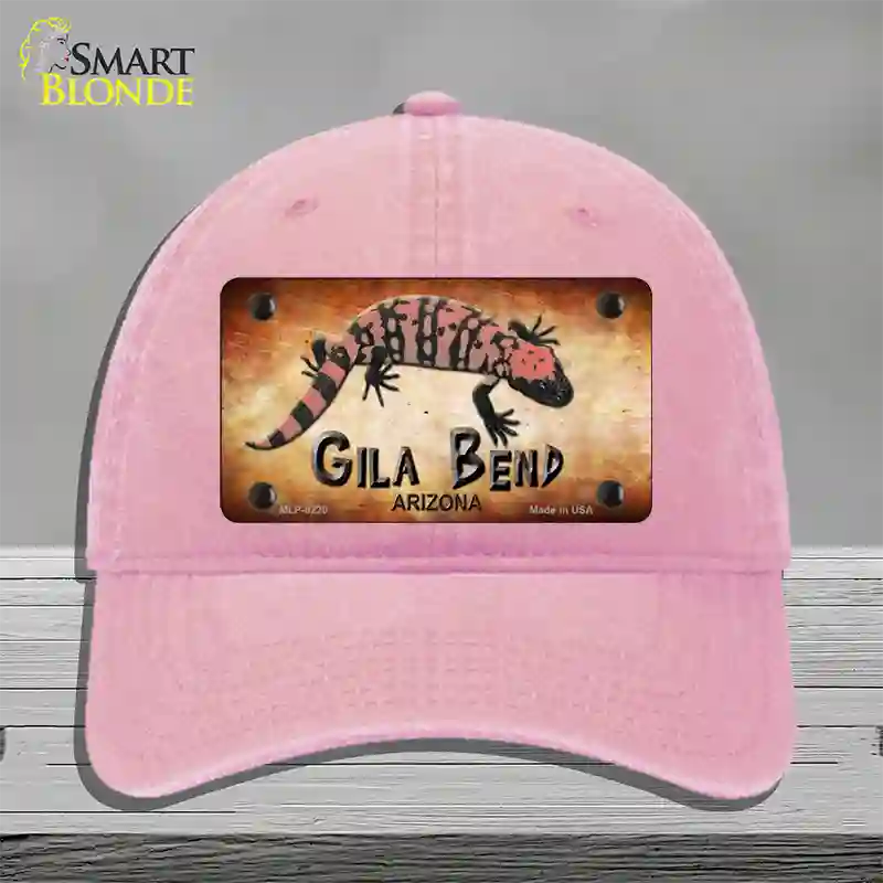 Gila Bend Gila Monster Novelty License Plate Hat Unconstructed Cotton / Pink