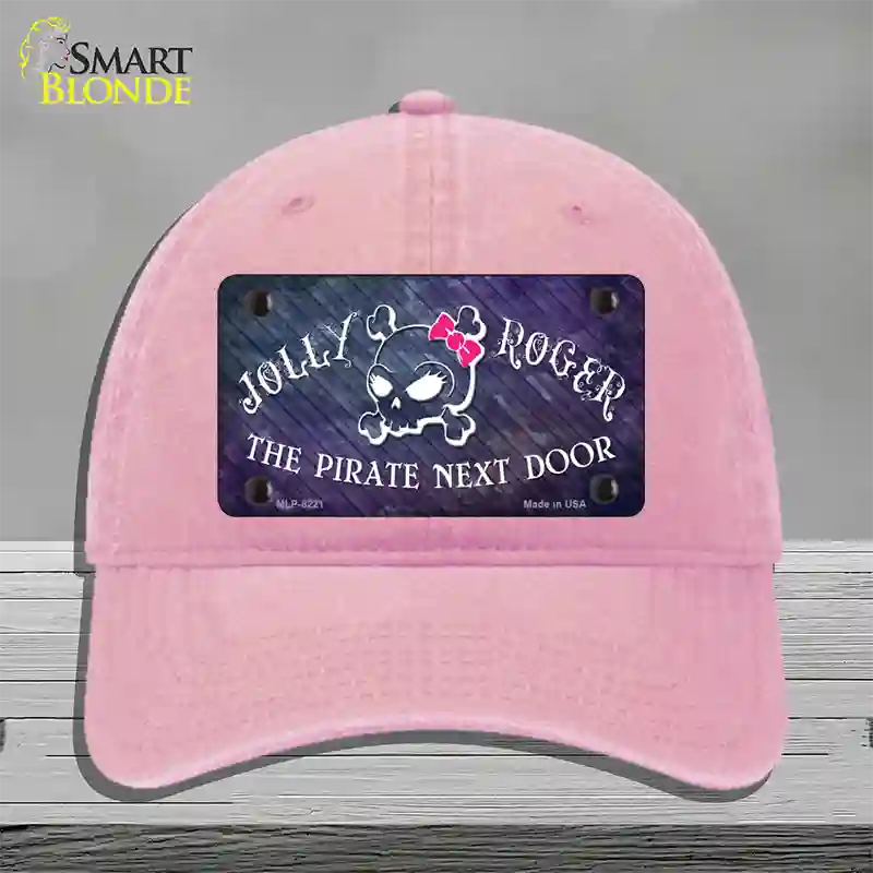 The Pirate Next Door Novelty License Plate Hat Unconstructed Cotton / Pink