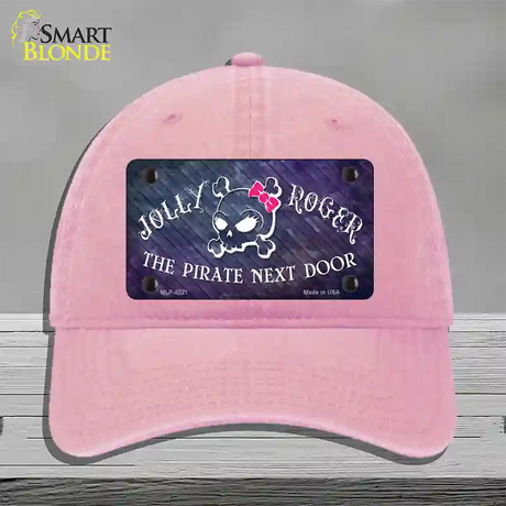 The Pirate Next Door Novelty License Plate Hat Unconstructed Cotton / Pink