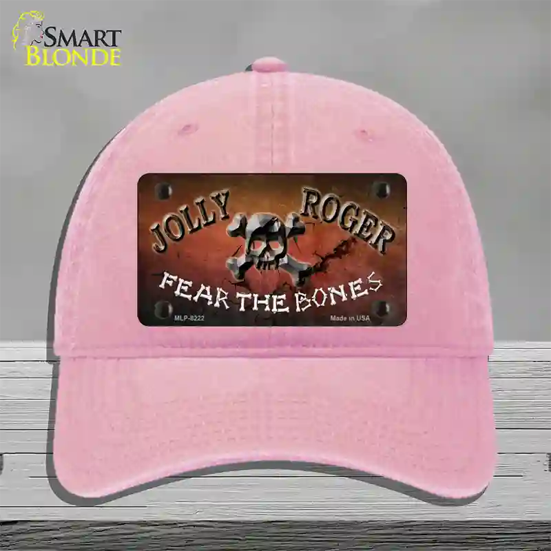 Fear The Bones Novelty License Plate Hat Unconstructed Cotton / Pink