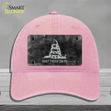 Dont Tread On Me Black Novelty License Plate Hat Unconstructed Cotton / Pink