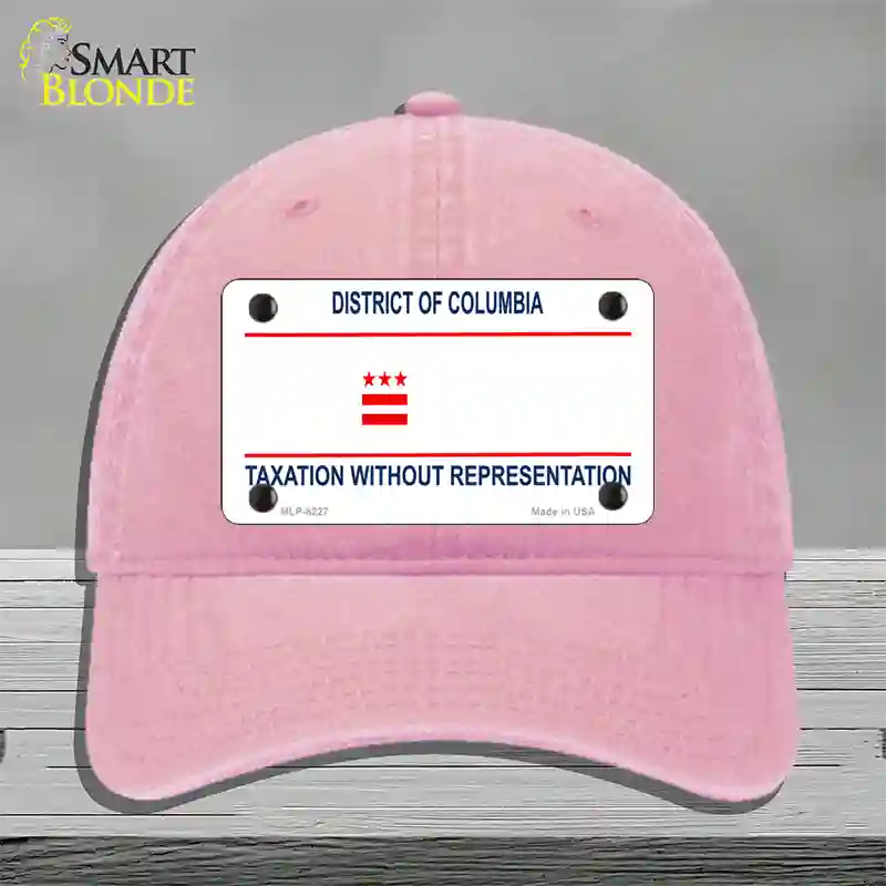 Taxation Without Representation Novelty License Plate Hat Unconstructed Cotton / Pink