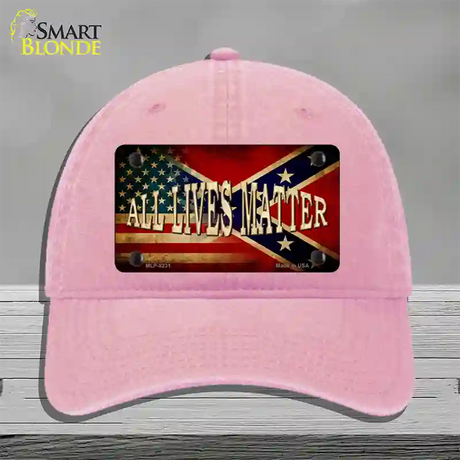 All Lives Matter Flag Novelty License Plate Hat Unconstructed Cotton / Pink