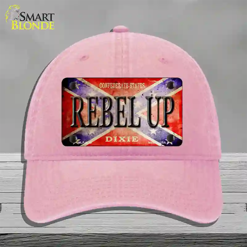 Rebel Up Novelty License Plate Hat Unconstructed Cotton / Pink