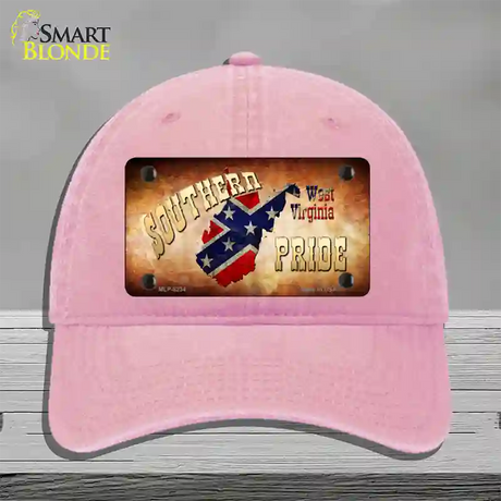 Southern Pride West Virginia Novelty License Plate Hat Unconstructed Cotton / Pink