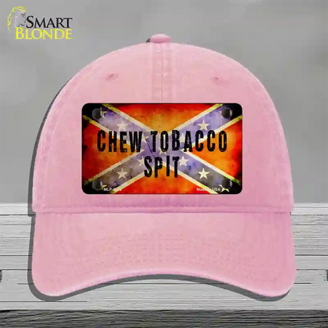 Chew Tobacco Spit Novelty License Plate Hat Unconstructed Cotton / Pink