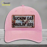 Suckin Gas Haulin Ass Vintage Novelty License Plate Hat Unconstructed Cotton / Pink