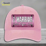 Pink Warrior Novelty License Plate Hat Unconstructed Cotton / Pink