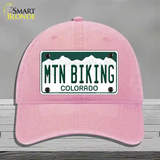 Mtn Biking Colorado Novelty License Plate Hat Unconstructed Cotton / Pink