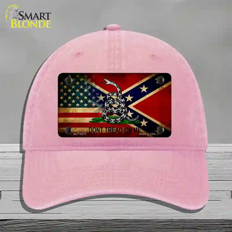 American Confederate Dont Tread Novelty License Plate Hat Unconstructed Cotton / Pink