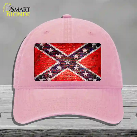 Rebel Flag Brick Wall Novelty License Plate Hat Unconstructed Cotton / Pink