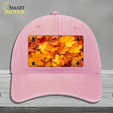 Fall Leaves Novelty License Plate Hat Unconstructed Cotton / Pink