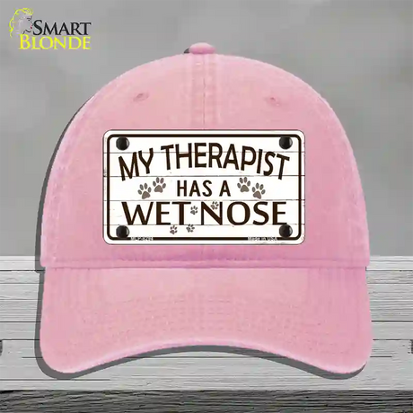 My Therapist Novelty License Plate Hat Unconstructed Cotton / Pink