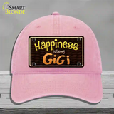 Happiness Is Being Gigi Novelty License Plate Hat Unconstructed Cotton / Pink