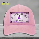 All Cancer Awareness Novelty License Plate Hat Unconstructed Cotton / Pink