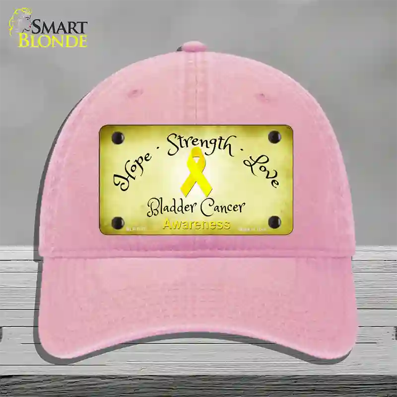 Bladder Cancer Ribbon Novelty License Plate Hat Unconstructed Cotton / Pink