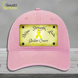 Bladder Cancer Ribbon Novelty License Plate Hat Unconstructed Cotton / Pink