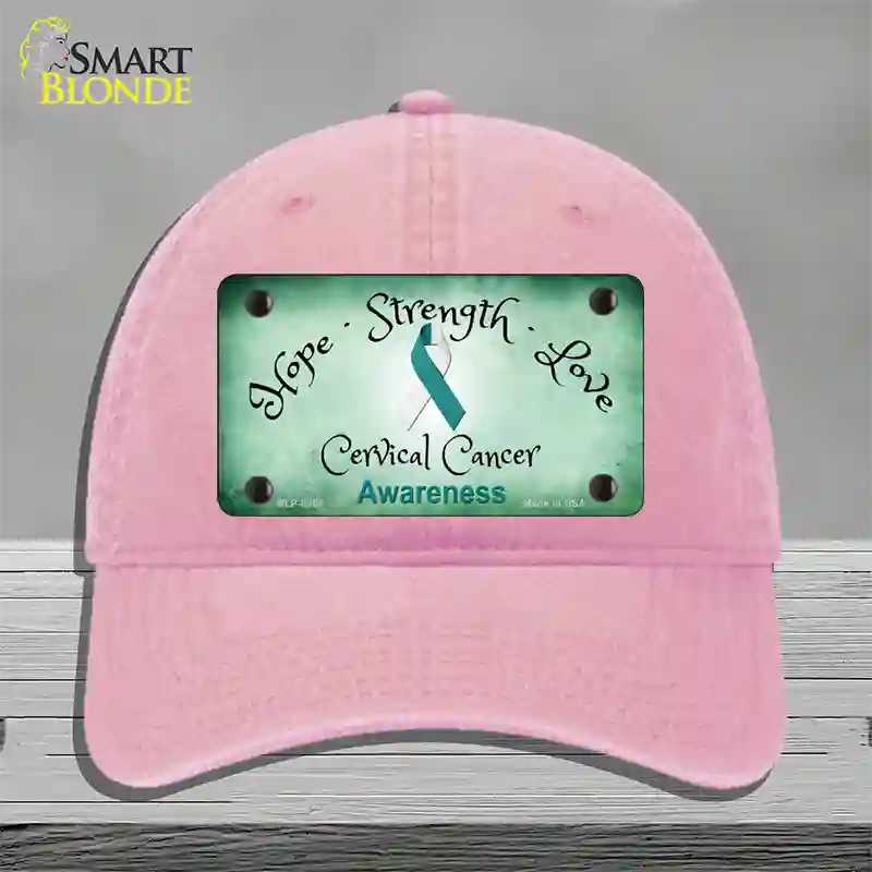 Cervical Cancer Ribbon Novelty License Plate Hat Unconstructed Cotton / Pink