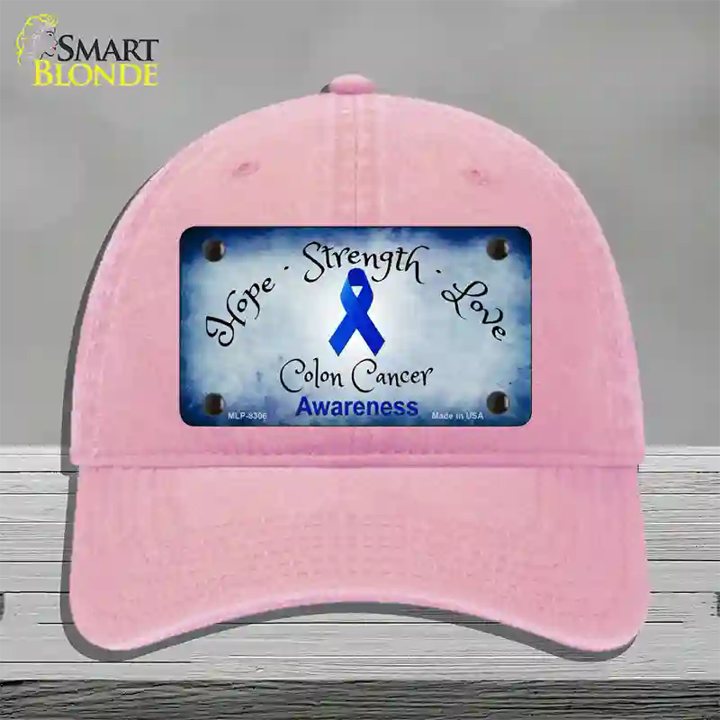 Colon Cancer Ribbon Novelty License Plate Hat Unconstructed Cotton / Pink