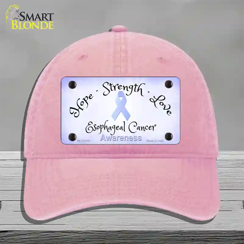 Esophageal Cancer Ribbon Novelty License Plate Hat Unconstructed Cotton / Pink