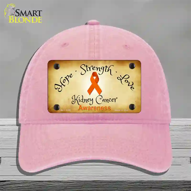 Kidney Cancer Ribbon Novelty License Plate Hat Unconstructed Cotton / Pink