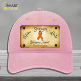 Kidney Cancer Ribbon Novelty License Plate Hat Unconstructed Cotton / Pink