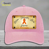 Leukemia Cancer Ribbon Novelty License Plate Hat Unconstructed Cotton / Pink