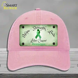 Liver Cancer Ribbon Novelty License Plate Hat Unconstructed Cotton / Pink