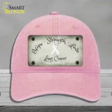 Lung Cancer Ribbon Novelty License Plate Hat Unconstructed Cotton / Pink