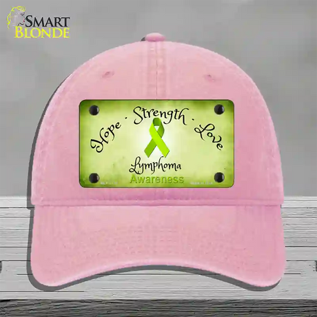 Lymphoma Cancer Ribbon Novelty License Plate Hat Unconstructed Cotton / Pink