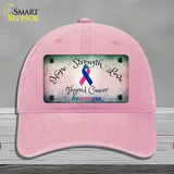 Thyroid Cancer Ribbon Novelty License Plate Hat Unconstructed Cotton / Pink