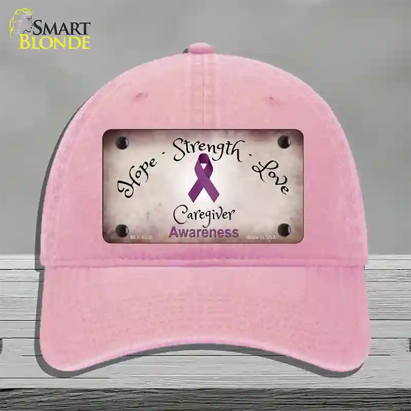 Honors Caregivers Ribbon Novelty License Plate Hat Unconstructed Cotton / Pink