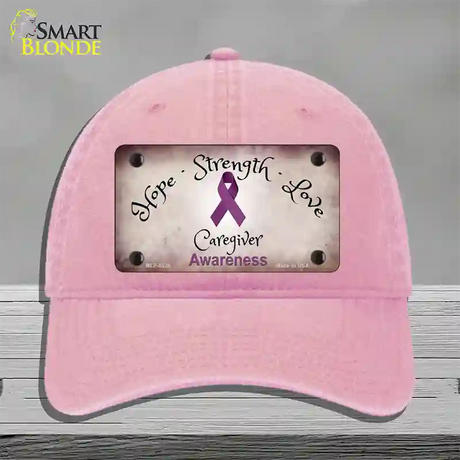 Honors Caregivers Ribbon Novelty License Plate Hat Unconstructed Cotton / Pink