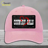 Country Gals Novelty License Plate Hat Unconstructed Cotton / Pink