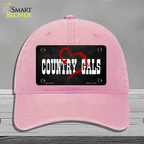 Country Gals Novelty License Plate Hat Unconstructed Cotton / Pink