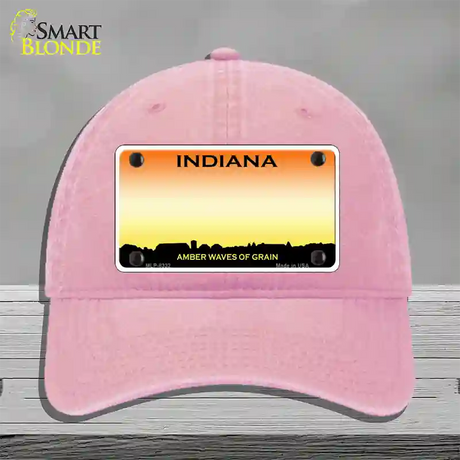 Indiana Amber Blank Novelty License Plate Hat Unconstructed Cotton / Pink