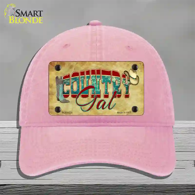 Country Gal Novelty License Plate Hat Unconstructed Cotton / Pink