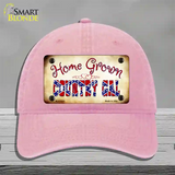 Home Grown Country Gal Novelty License Plate Hat Unconstructed Cotton / Pink