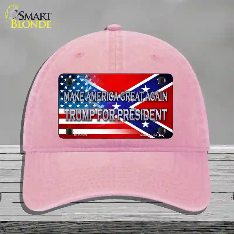 Make America Great Again Novelty License Plate Hat Unconstructed Cotton / Pink