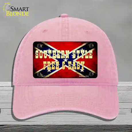 Southern Style Novelty License Plate Hat Unconstructed Cotton / Pink