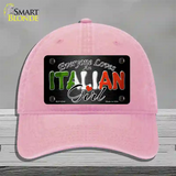 Everyone Loves An Italian Girl Novelty License Plate Hat Unconstructed Cotton / Pink