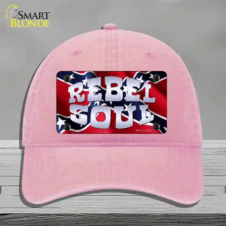 Rebel Soul Novelty License Plate Hat Unconstructed Cotton / Pink