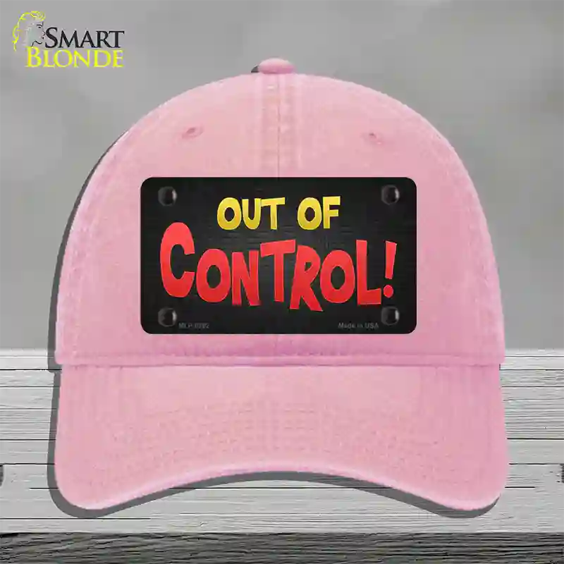 Out Of Control Novelty License Plate Hat Unconstructed Cotton / Pink