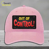 Out Of Control Novelty License Plate Hat Unconstructed Cotton / Pink