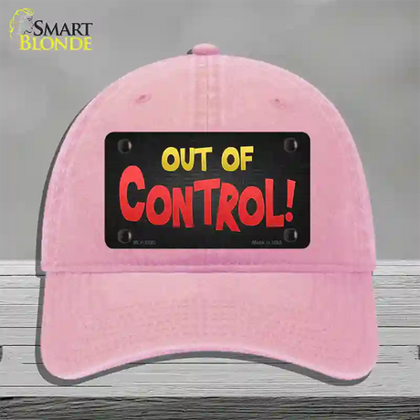 Out Of Control Novelty License Plate Hat Unconstructed Cotton / Pink