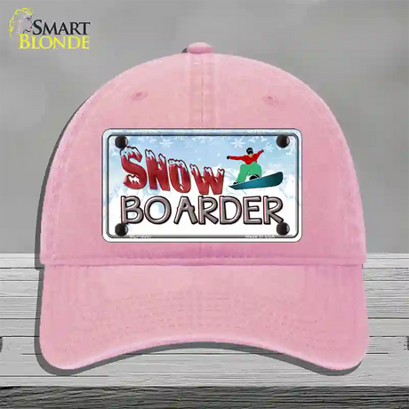 Snow Boarder Novelty License Plate Hat Unconstructed Cotton / Pink